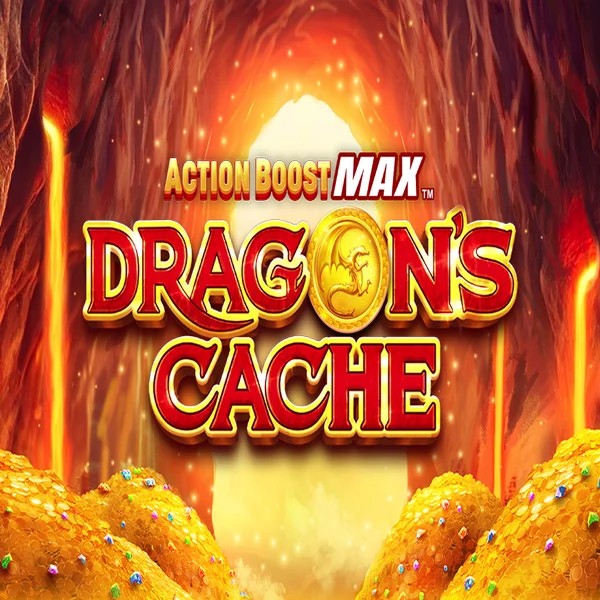 Action Boost Max Dragon's Cache slot visual from SpinPlay Games available on slotmafia-ca.com